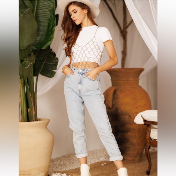 Finishing Touch! Crystal Beaded Net Cover Up Top - Picture 9 of 9